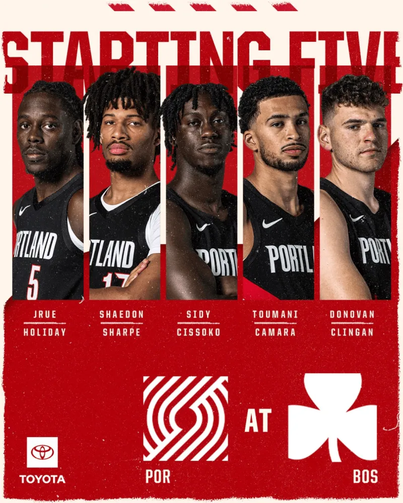 Kaiyun网页版-开拓者首发：霍勒迪、夏普、西索科、卡马拉、克林根